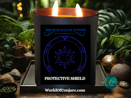 PROTECTIVE SHIELD | King Solomon 3rd Pentacle of Jupiter Ritual Candle Kit Evil Eye Protection